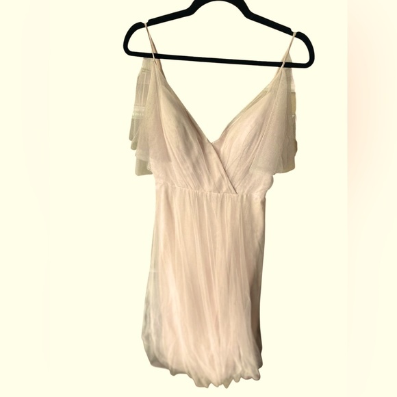 Jenny Yoo Collection Elegant Cream Off-Shoulder Dress size 10 - Picture 3 of 10